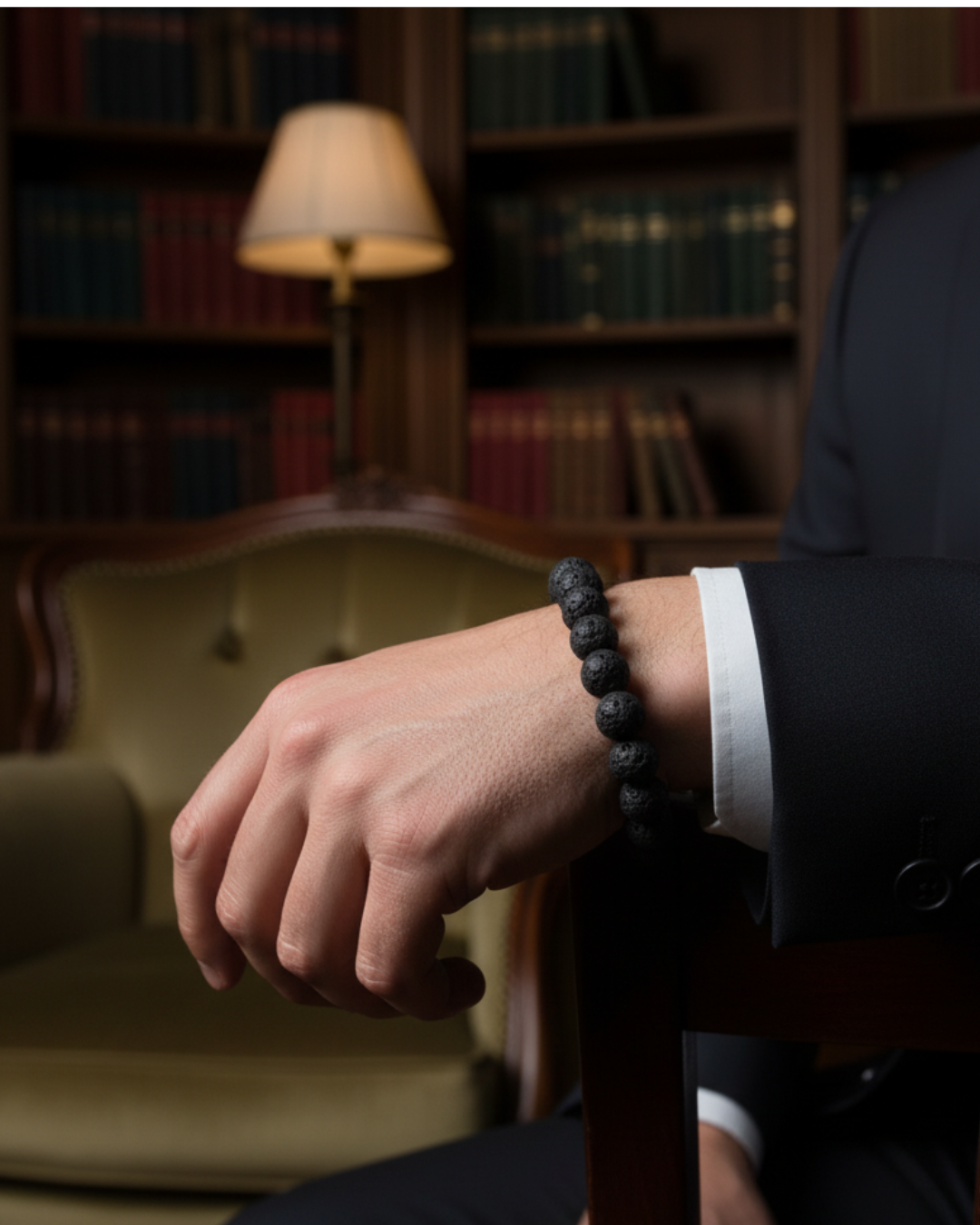 Pulsera Essencial - Piedra Volcánica